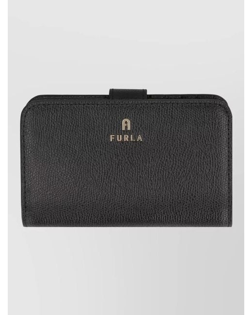 Furla Black Camelia Leather Keyring Wallet Case