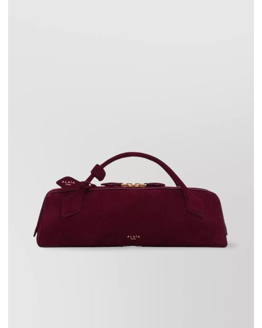 Alaïa Purple Rectangular Top Handle Tote Bag