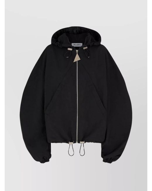 The Attico Black Oversized Hooded Bomber Jacket