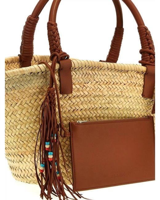 Alanui Metallic Acrylic Icon Palm Leaf Big Beach Bag