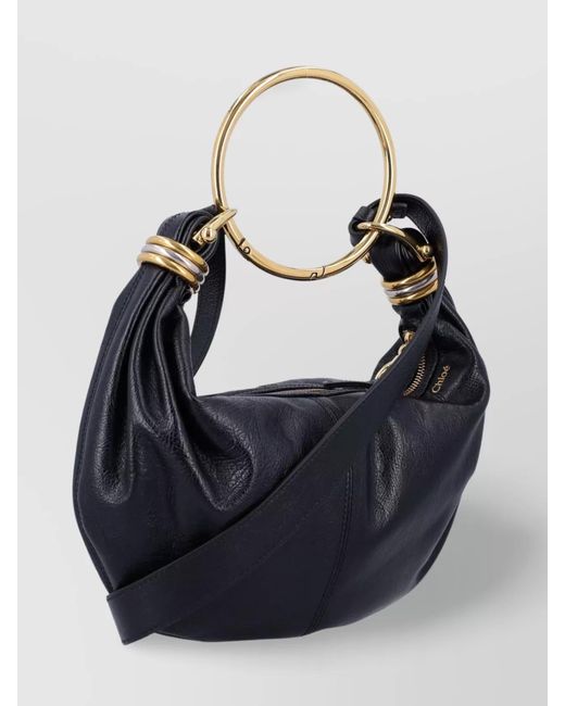 Chloé Blue Bracelet Bag Small Leather Hobo Bag