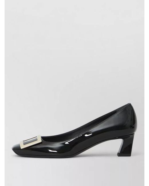 Roger Vivier Black Belle Vivier Trompette Leather Ballerina Shoes