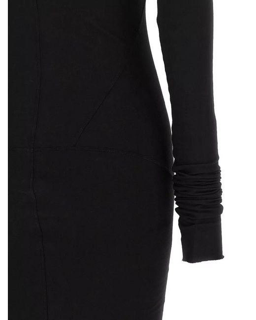 Rick Owens Black Cotton Simple Edfu Gown Maxi Dress