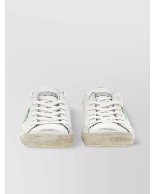 Philippe Model White Leather Sneakers Distressed Effect