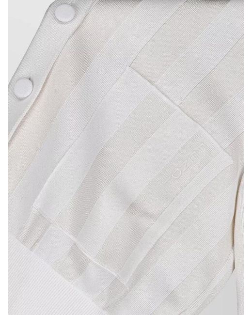 Fendi White Knitted Blazer Jacket Collared Long Sleeves