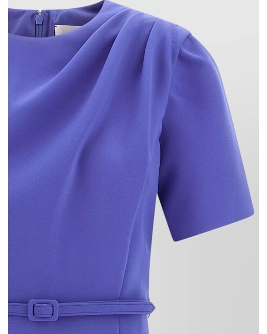Carolina Herrera Purple Draped Midi Dress