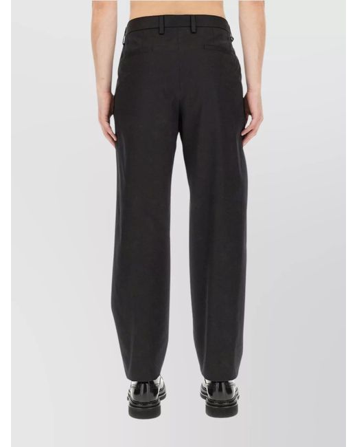 Dolce & Gabbana Black Regular-Fit Gabardine Trousers for men