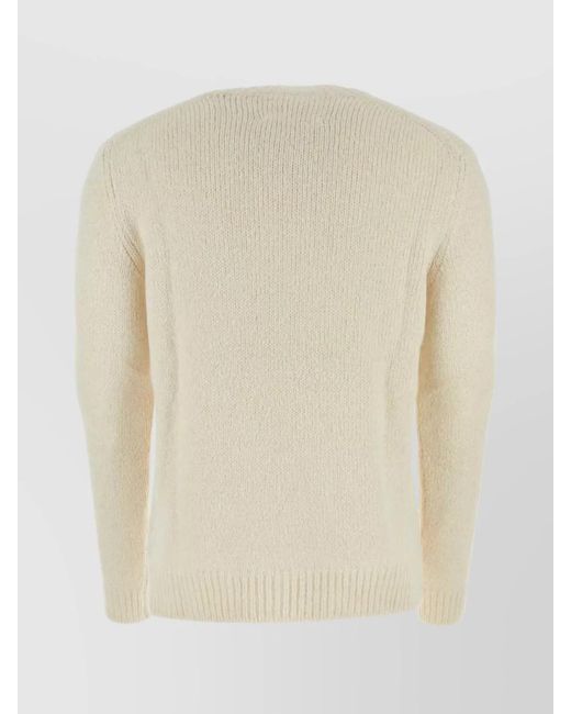 Jil Sander Natural Alpaca Blend Crew Neck Sweater for men