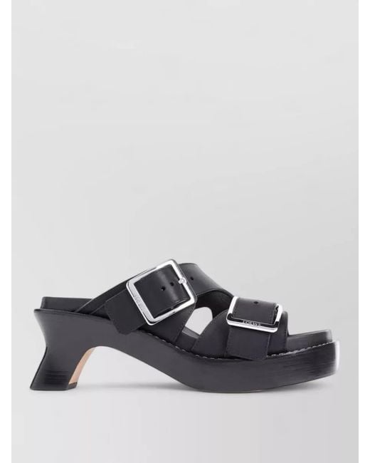 Loewe Black Mules Sandals Chunky Heel Open Toe Platform