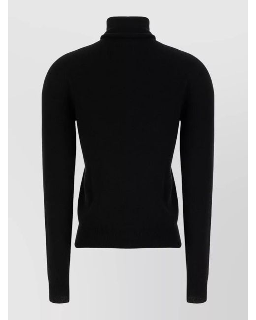 Alberta Ferretti Black Wool Blend Sweater Turtleneck Long Sleeves