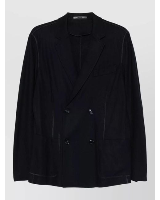Giorgio Armani Black Cashmere Double-Breasted Blazer Jacket for men