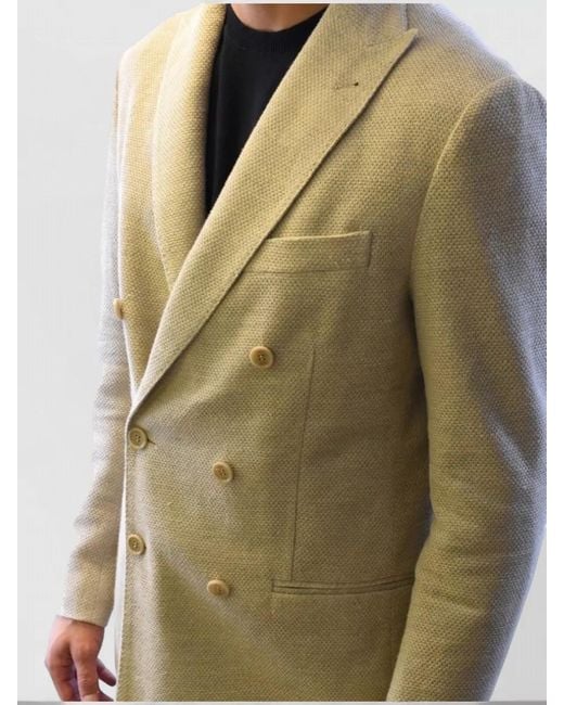 Fay Green Double Breasted Jacket Notch Lapel Buttoned Cuffs for men