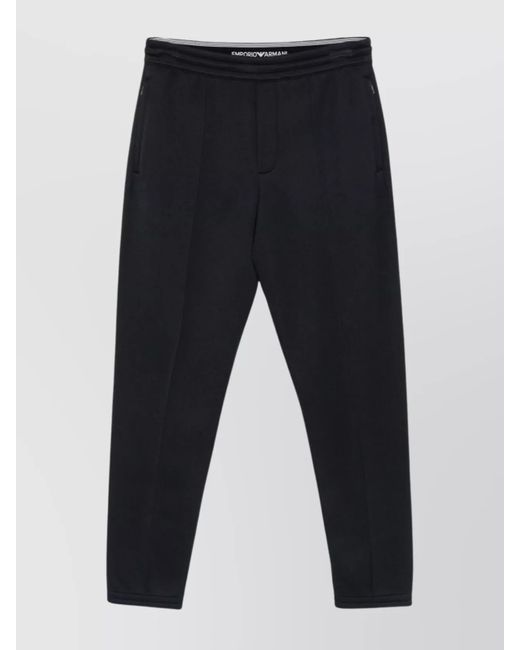 Emporio Armani Blue Relaxed Fit Trousers Featuring Pockets for men