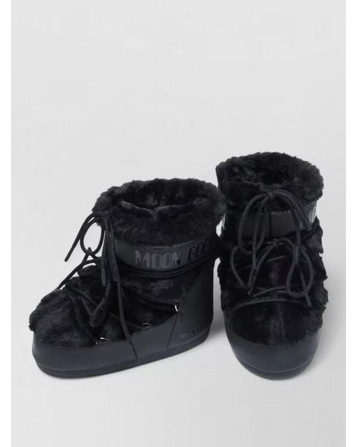 Moon Boot Black Faux Fur Ankle Boots