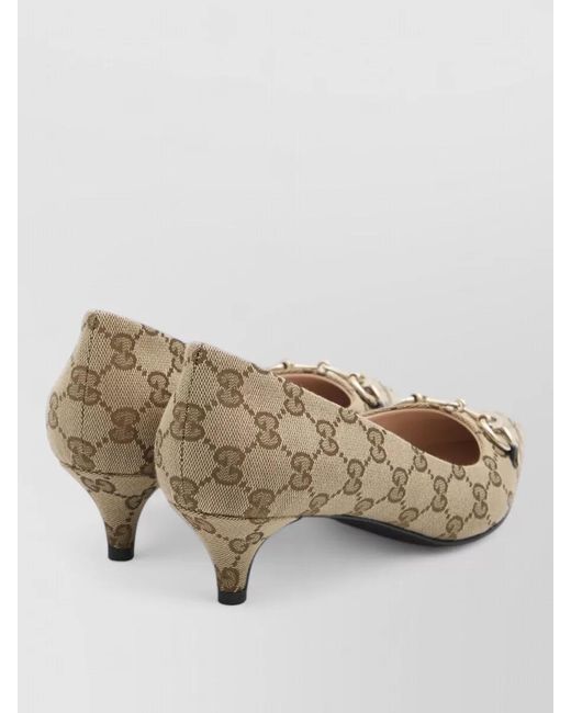 Gucci Natural Canvas Pumps