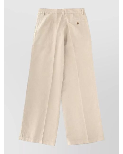 Aspesi Natural Silk Wide-Leg Trousers