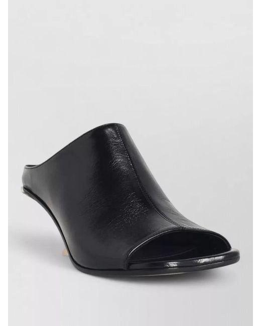 MM6 by Maison Margiela Black Leather Mules