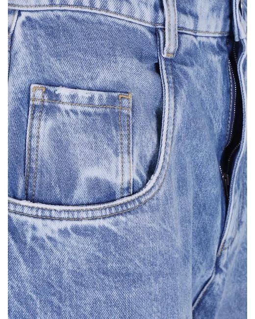 Maison Margiela Blue High Waist Wide Leg Cutout Jeans