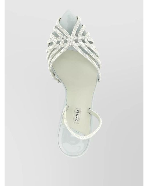 Le Silla White Leather Embrace Sandals