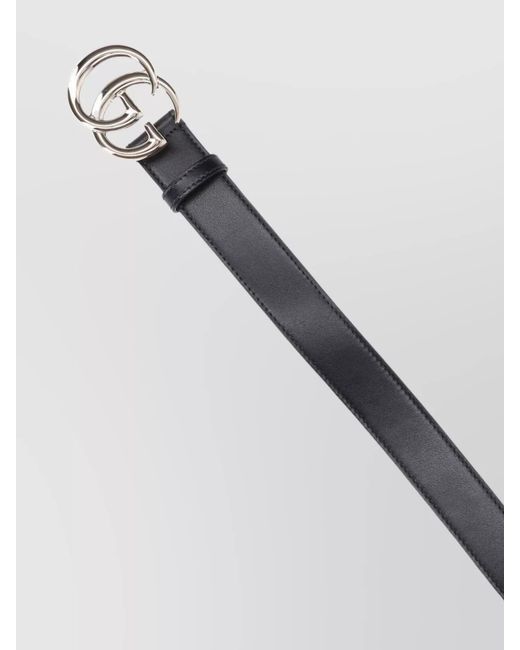 Gucci Black Leather Thin Belt
