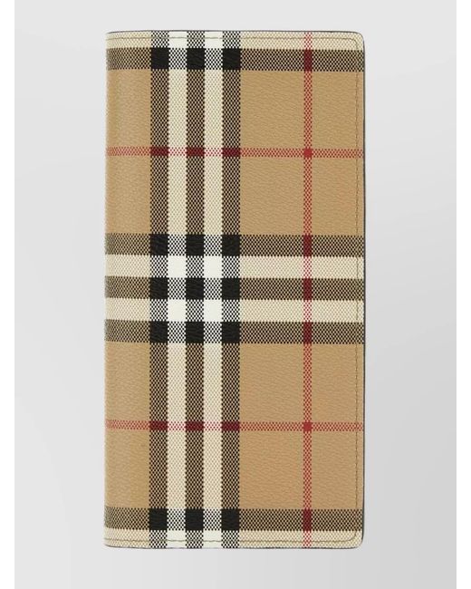Burberry Natural Printed Canvas Wallet for men