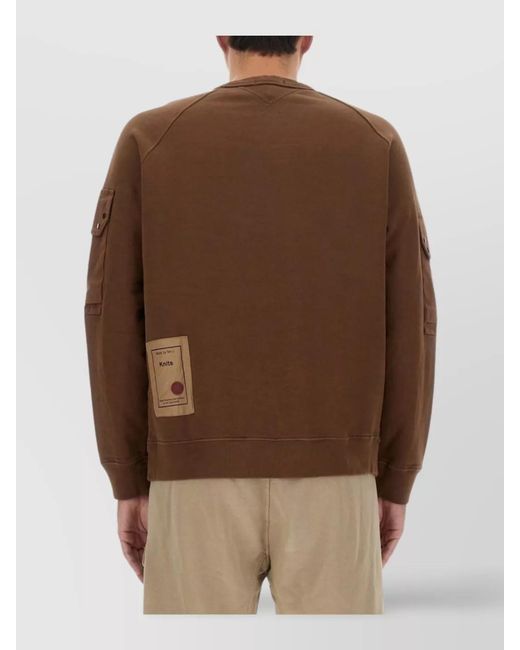 C P Company Brown Regular-Fit Logo Sweatshirt for men