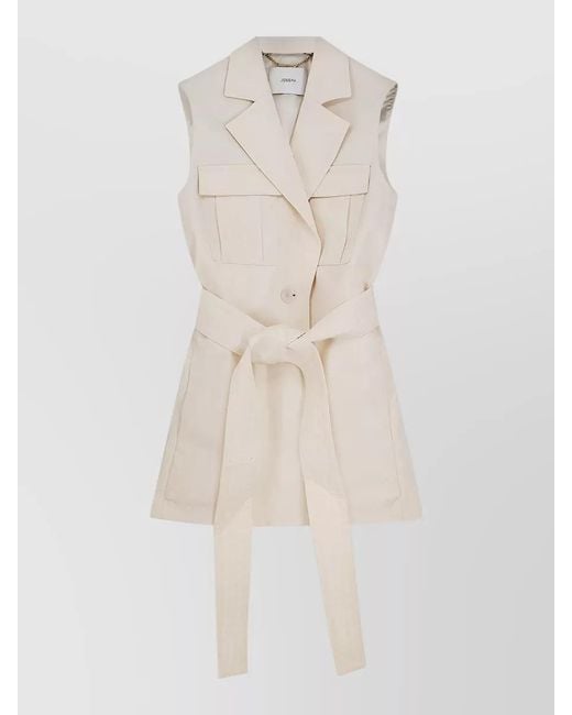 Joseph White Diafa Sleeveless Cotton Linen Tailored Blazer