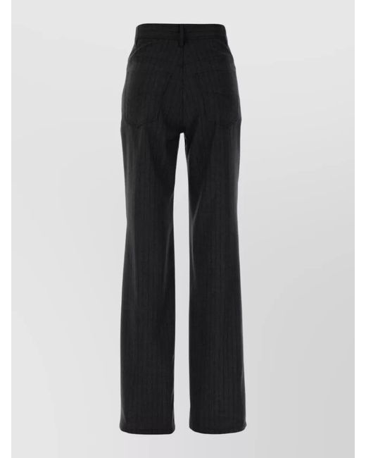 Balenciaga Black Wool Wide-Leg Trousers