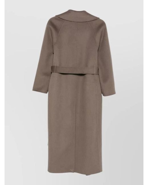 Paltò Brown Paola Wool Coat Belted Waist Design