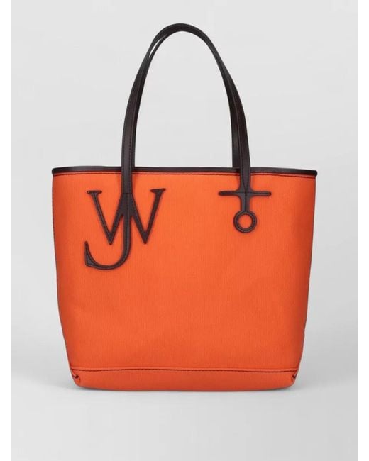 J.W. Anderson Orange Anchor Tote Small Canvas Tote Bag