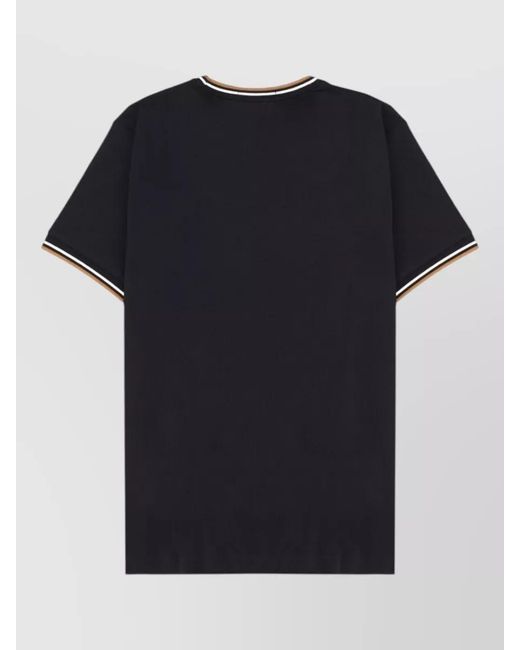 Fred Perry Black Logo Front T Shirt Contrast Trim for men