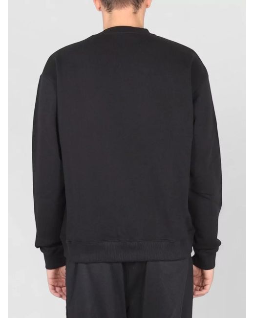 Ih Nom Uh Nit Black Crewneck Sweatshirt Cuffs Ribbed Hem for men