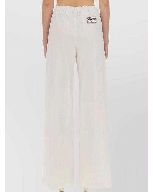 Moschino White Wide-Leg Trousers