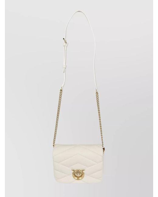 Pinko White Love Bag Leather Crossbody Bag