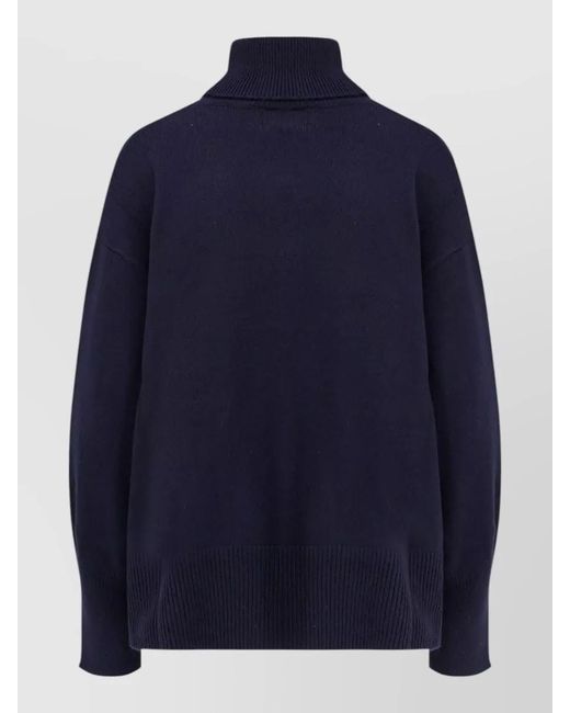 Axel Arigato Blue Wool Blend Turtleneck Sweater Asymmetric Cut