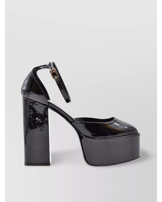 Paris Texas Metallic Platform Sandals Patent Finish Open Toe