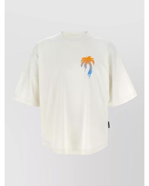 Palm Angels White I Love Pa Crew Neck Graphic T Shirt for men