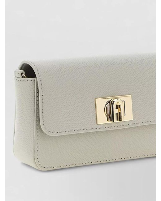Furla Gray 1927 Mini Chain Strap Shoulder Bag
