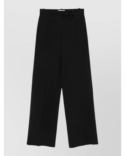 Circolo 1901 Black Wide Leg Cotton Trousers Belt Loops Pockets