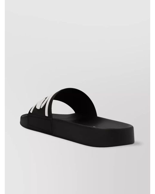 Dolce & Gabbana Black Logo Print Pool Slides With Open Toe for men