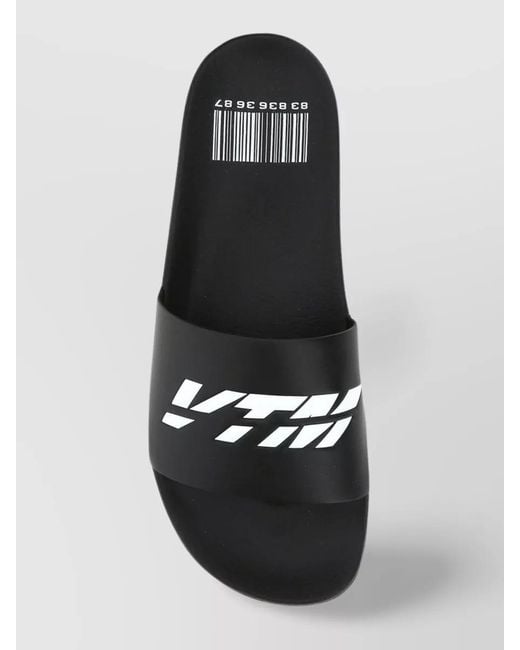 VTMNTS Black Rubber Logo-Print Slippers for men