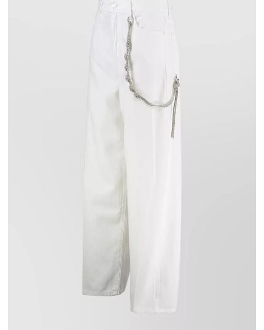 Pinko White Lauryn High Waist Wide Leg Jeans