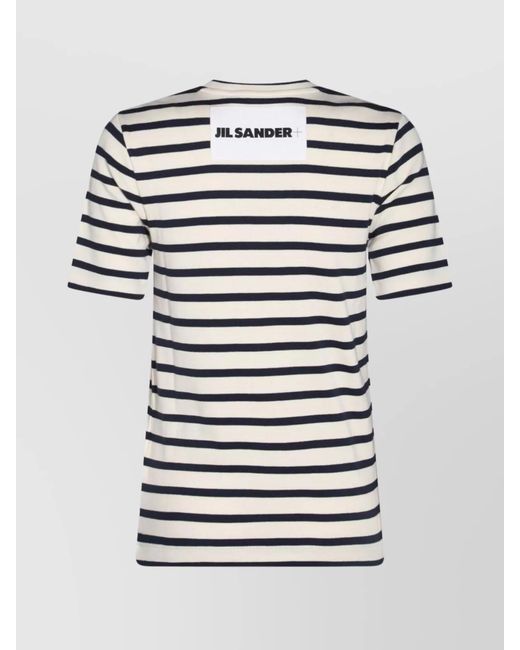 Jil Sander Blue Striped Cotton Short-Sleeve T-Shirt