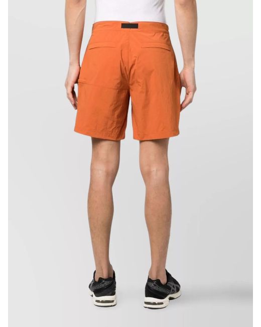 K-Way Orange Belted Waist Nylon Shorts for men