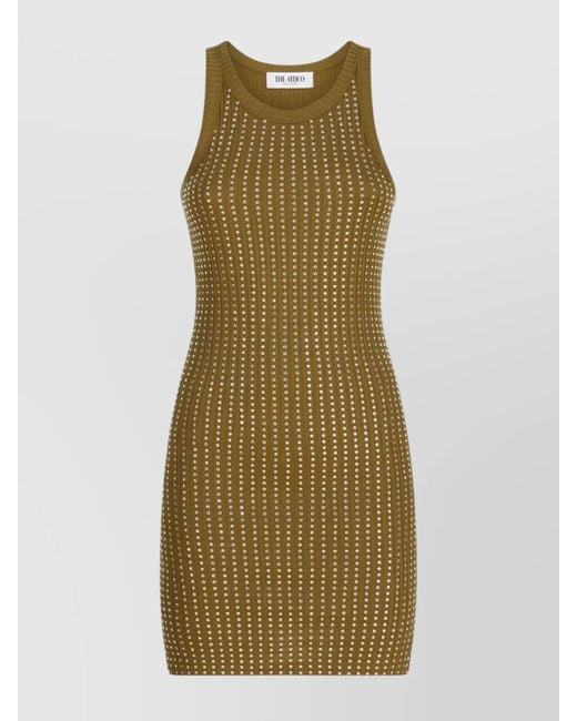 The Attico Green Crystal-Embellished Mini Dress