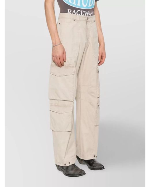 Golden Goose Deluxe Brand Natural Trousers Straight Leg Multiple Pockets for men