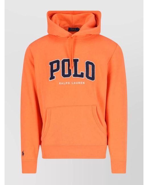 Polo Ralph Lauren Orange Logo Hooded Sweatshirt for men