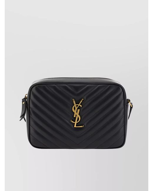 Saint Laurent Black Lou Medium Leather Quilted Shoulder Bag