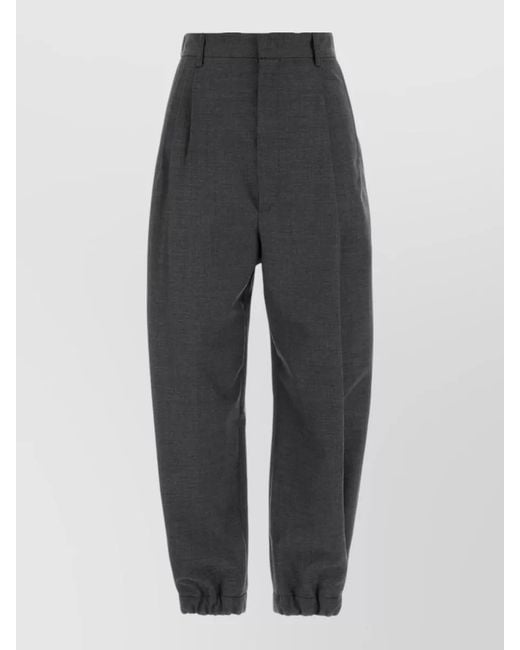 Moschino Gray High Waisted Wool Pants Tailored Pleated