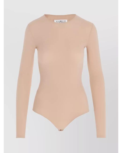 Maison Margiela White Long-Sleeve Crew-Neck Bodysuit